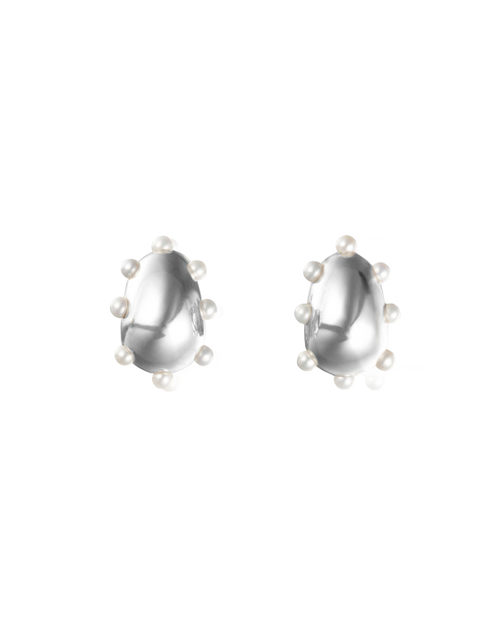 SAPIR BACHAR<br>PEARL HALF MOON HUGGIES <br><br>SOLD OUT