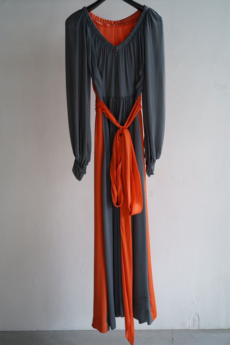 VINTAGE<BR>GUY LAROCHE<BR>2TONE SILK DRESS