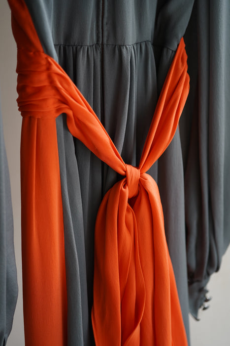 VINTAGE<BR>GUY LAROCHE<BR>2TONE SILK DRESS