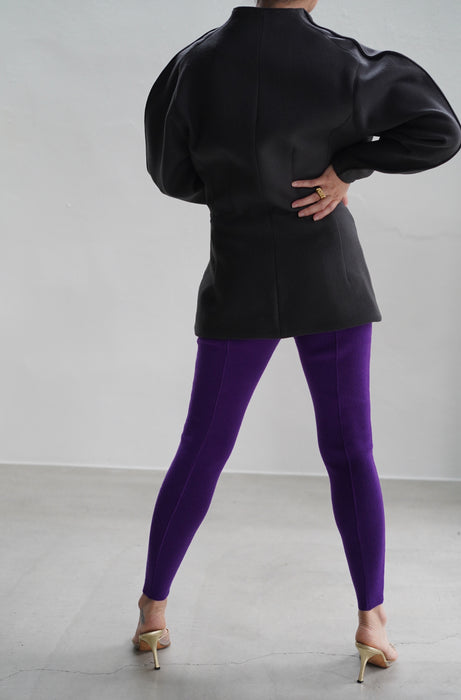 FUMIKA_UCHIDA<BR>STRETCH CASHMERE TRACK PANTS<BR>in OYSTER/VIOLET