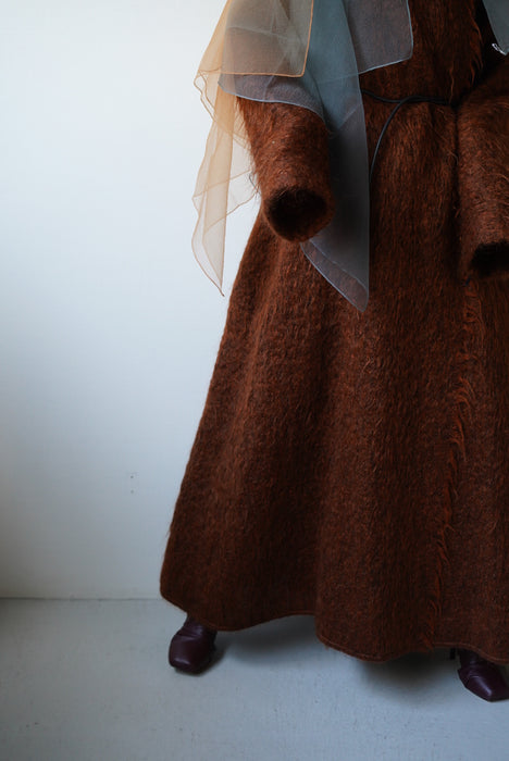 VINTAGE GEOFFREY BEENE<BR>BROWN MOHAIR COAT <BR><BR>SOLD OUT