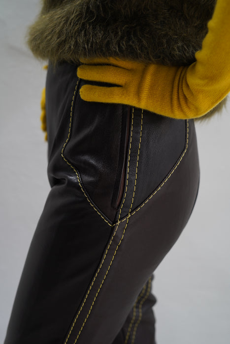 VINTAGE<BR>ANNE MARIE BERETTA<BR>STITCHED LEATHER PANTS<BR><BR>SOLD OUT