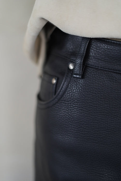 VINTAGE HERMES <br>LEATHER 5 POCKET TROUSERS<br><br>SOLD OUT