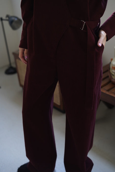 pelleq<br>W cord belted jump suit