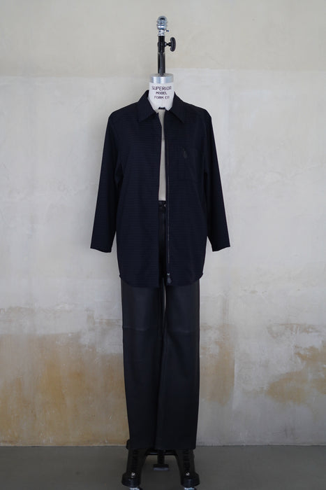 VINTAGE HERMES <br>WOOL ZIP STRIPED SHIRT