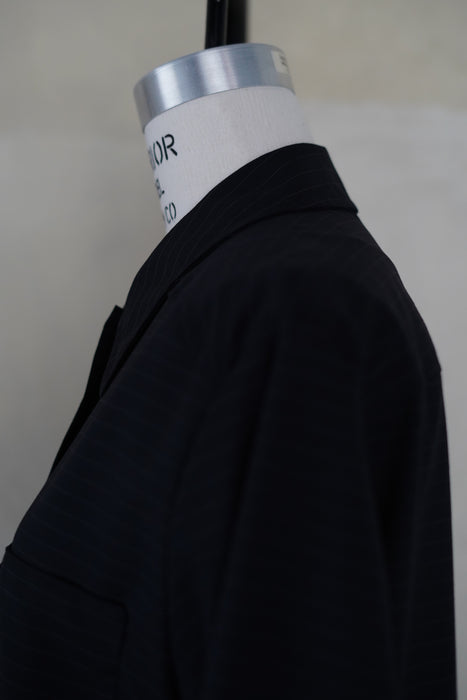 VINTAGE HERMES <br>WOOL ZIP STRIPED SHIRT