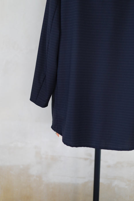 VINTAGE HERMES <br>WOOL ZIP STRIPED SHIRT