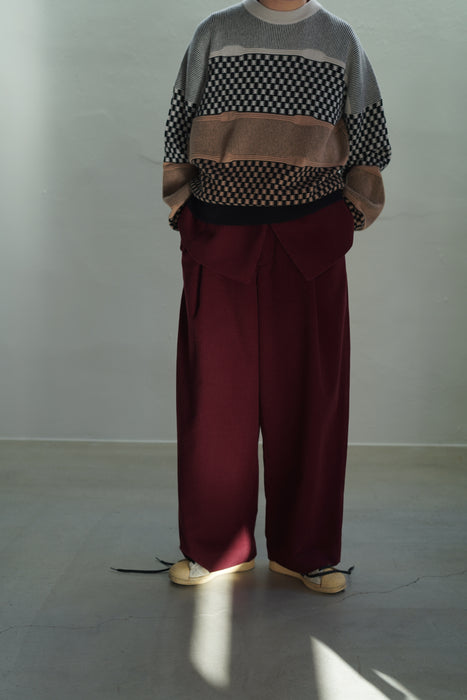 pelleq<br>W cord double tuck trousers<br>in beet
