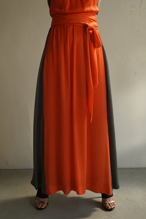 VINTAGE<BR>GUY LAROCHE<BR>2TONE SILK DRESS