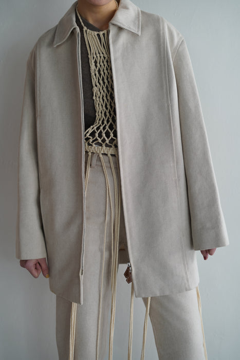 VINTAGE HERMES <br>COTTON ZIP UP CAR COAT<br><br>SOLD OUT
