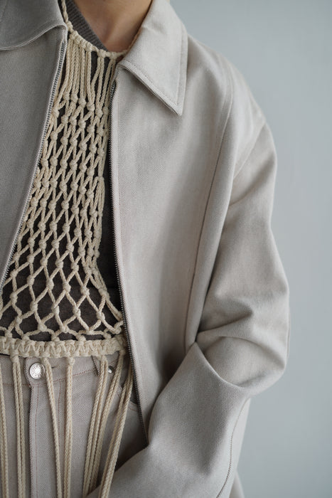 VINTAGE HERMES <br>COTTON ZIP UP CAR COAT<br><br>SOLD OUT