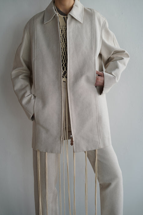 VINTAGE HERMES <br>COTTON ZIP UP CAR COAT<br><br>SOLD OUT