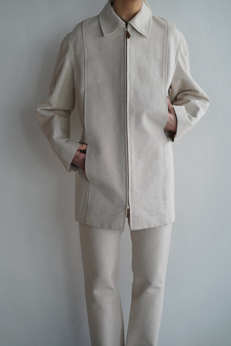 VINTAGE HERMES <br>COTTON ZIP UP CAR COAT<br><br>SOLD OUT