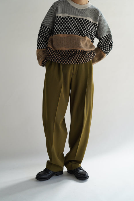 CRISTASEYA<br>DOUBLE PLEATED WIDE PANTS<br>in GOLD KHAKI