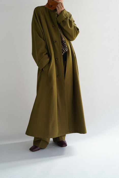 CRISTASEYA<br>OVERSIZED TRENCH WITH LEATHER PATCH