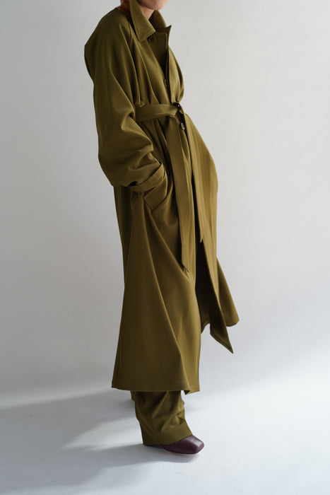 CRISTASEYA<br>OVERSIZED TRENCH WITH LEATHER PATCH