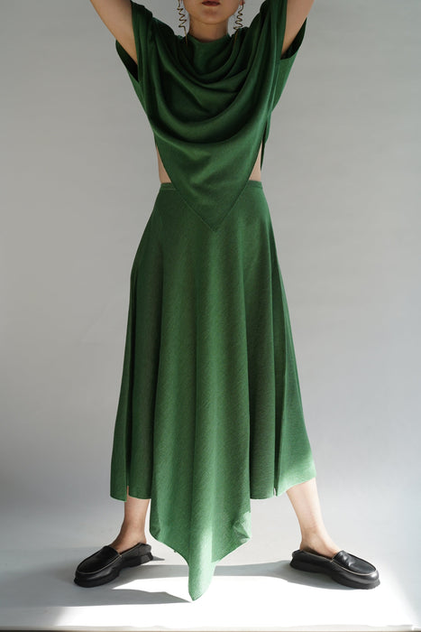 CRISTASEYA<br>DIAMANTE SKIRT<br>in GREEN