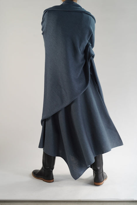 CRISTASEYA<br>DIAMANTE ASYMMETRICAL PONCHO<br>in BLUE